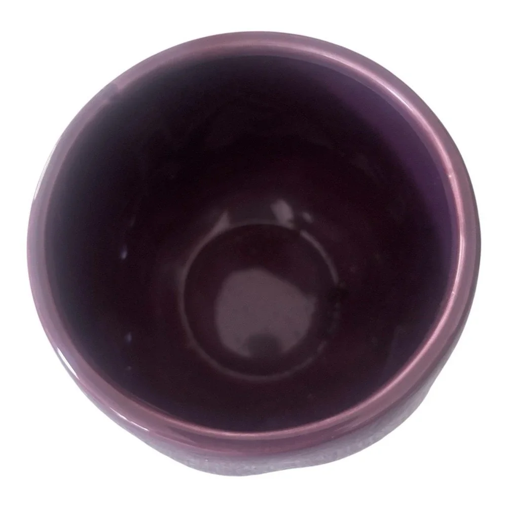 Vintage 1990 H & HD Dark Purple Ceramic Eggplant Canister Jar Made In Mexico